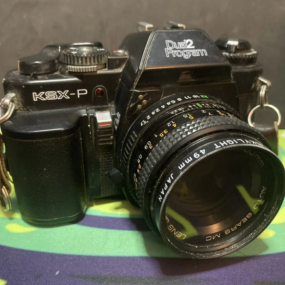 Nice Sears KSX-P Dual 2 Program 35mm Film Camera 50mm f1.7 Lens Untested A1